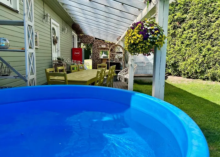 Private Family With Sauna, Hot Tub, Playground And Outside Lounge Area 派尔努